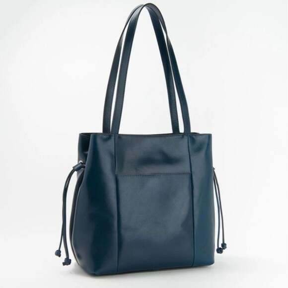 Patricia Nash Everton Slouchy Tote Leather Purse Lapis Blue 15" Handbag - Picture 1 of 8